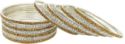 Royal Bangles Metal Zircon Bangle Set(Pack of 14)