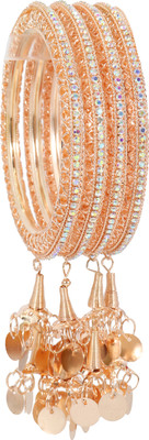 ZULKA Alloy Zircon Gold-plated Kada(Pack of 4)