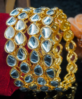 Panini Jewels Alloy Gold-plated Bangle Set(Pack of 4)