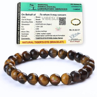 VIBESLE Stone, Tiger's Eye Crystal Bracelet