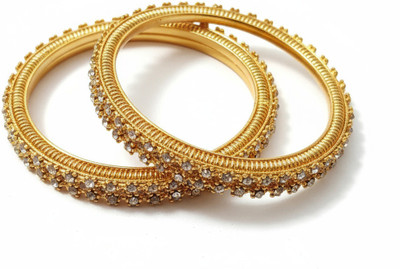 Aadvik Trends Alloy Cubic Zirconia Gold-plated Bangle Set(Pack of 4)
