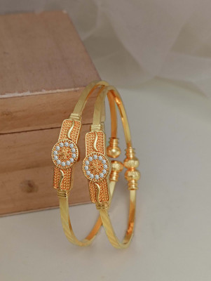 Vedda Brass Diamond Gold-plated Bangle