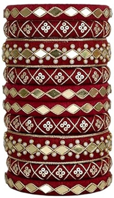 MAHADEV Plastic Moonstone Silver Coated Bangle Set(Pack of 10)