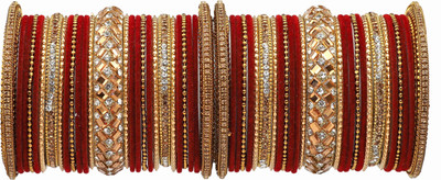 Rijoli Metal Zircon Bangle Set(Pack of 54)