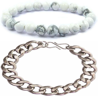 HouseOfCommon Crystal, Alloy, Stainless Steel Bracelet(Pack of 2)