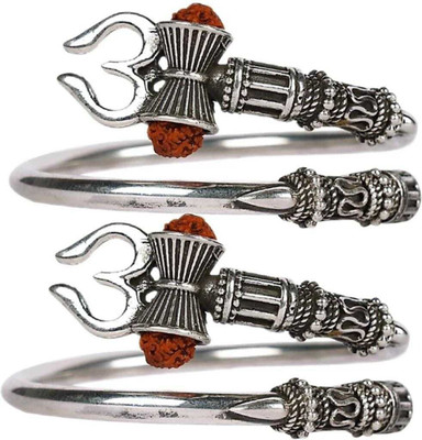 WHOLYN Brass Silver Kada(Pack of 2)