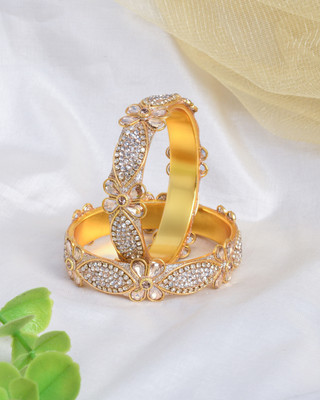 ShiyaShree Brass Gold-plated Bangle Set(Pack of 2)