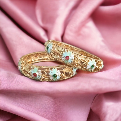 Shubh jewels Brass Gold-plated Bangle Set(Pack of 2)