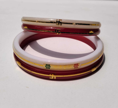 JESTALUKES Plastic Gold-plated Bangle Set(Pack of 4)