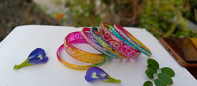 INAB Glass Bangle Set(Pack of 6)