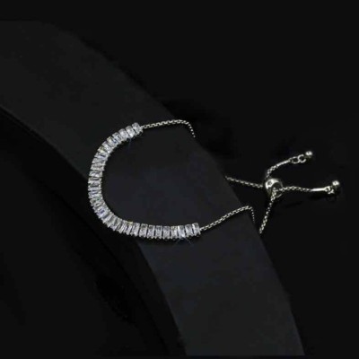 MASHBA Alloy Cubic Zirconia Silver Bracelet