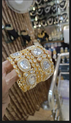 jayajwell Alloy Cubic Zirconia Gold-plated Bangle Set(Pack of 6)