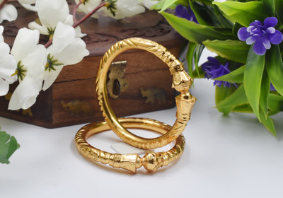 SATTIK Copper Gold-plated Bangle Set(Pack of 2)