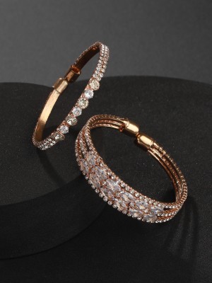 AATMANA Alloy Crystal Gold-plated Cuff(Pack of 2)