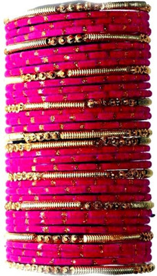 Suhagan Glass Zircon Bangle Set(Pack of 40)