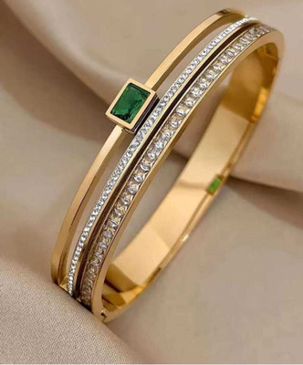 Dejan Stainless Steel Zircon Gold-plated Bracelet