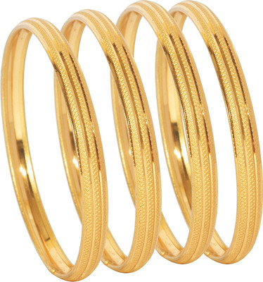 Shining Jewel Brass Gold-plated Bangle Set(Pack of 2)