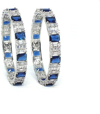 AyanAarsh Alloy Rhodium Bangle Set(Pack of 2)