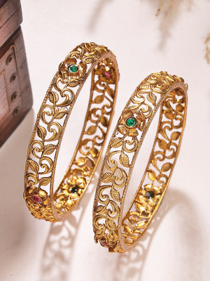 Karatcart Alloy Gold-plated Bangle Set(Pack of 2)