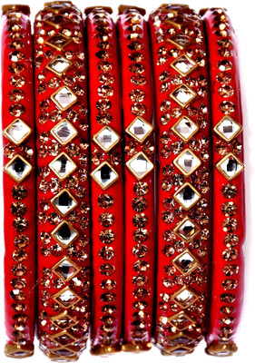 ishika Glass Pearl Bangle Set(Pack of 8)