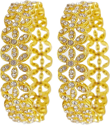 Chrishan Alloy Gold-plated Bangle Set(Pack of 2)