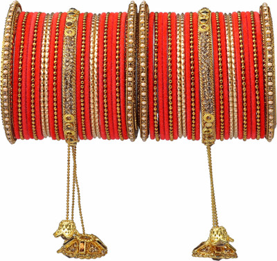 Rijoli Metal Zircon Bangle Set(Pack of 50)