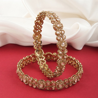 Raddhi Jewels Brass Gold-plated Bangle Set(Pack of 2)