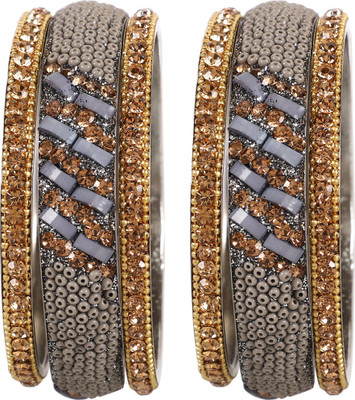 CHURA KING Alloy Cubic Zirconia Bangle Set(Pack of 6)