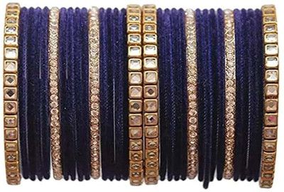 XOZTI Metal, Fabric Pearl Bangle Set(Pack of 10)