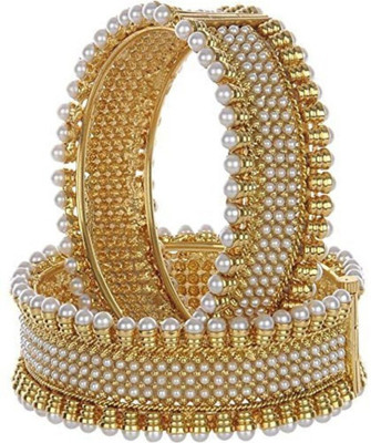 YouBella Alloy Pearl Gold-plated Bangle Set(Pack of 2)