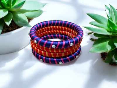 Adnika Plastic Beads Bangle Set(Pack of 4)