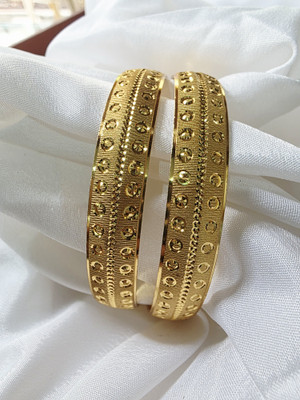 Rudra Luxe Brass Gold-plated Bangle Set(Pack of 2)