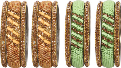 Terraband Alloy Crystal Bangle Set(Pack of 12)