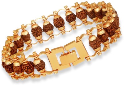 thegmart Brass, Rudraksha Gold-plated, Brass Bracelet