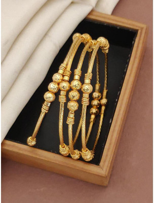 Dharti Ent Copper Gold-plated Bangle Set(Pack of 4)
