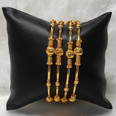 RoyalGold Brass Gold-plated Bangle(Pack of 4)