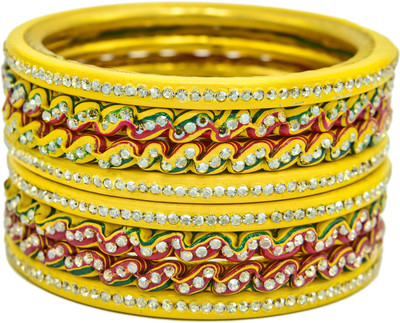 Parag Enterprises Lac Cubic Zirconia Bangle Set(Pack of 8)