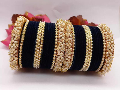 XOZTI Metal Pearl Bangle Set(Pack of 10)