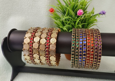Hkthreads Fabric, Dori, Plastic Bangle Set(Pack of 14)