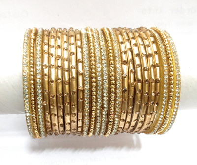 KB Corner Glass Zircon Bangle Set(Pack of 10)
