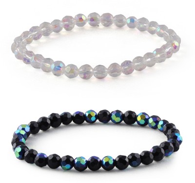 JFL Jewellery for Less Glass Crystal Bracelet Set(Pack of 2)