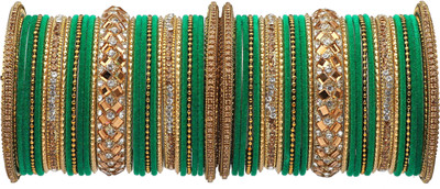 Rijoli Metal Zircon Bangle Set(Pack of 54)