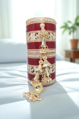 Neha Traditional Plastic, Alloy Zircon Gold-plated Chudas(Pack of 42)
