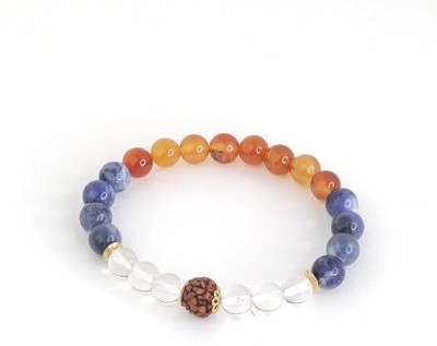 VIBESLE Stone, Rudraksha, Clear Quartz Beads, Crystal Bracelet