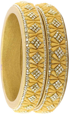 ZULKA Lac Beads, Zircon Bangle Set(Pack of 2)