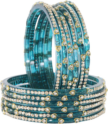 LAVAZZA Glass Zircon Bangle Set(Pack of 12)