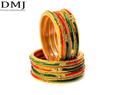 DMJ Plastic Zircon Bangle Set(Pack of 8)