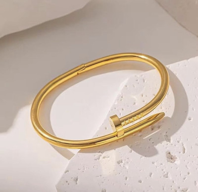 Dhrti Bling Stainless Steel Gold-plated Bangle