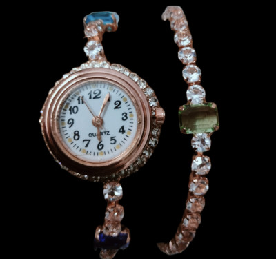 Saumya collection Stone, Crystal, Clear Quartz Diamond, Crystal, Quartz Bracelet Set