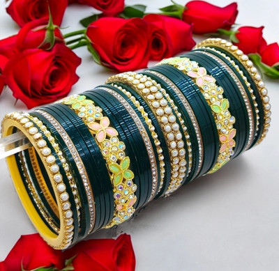 Ha Meem Plastic, Alloy Bangle Set(Pack of 10)